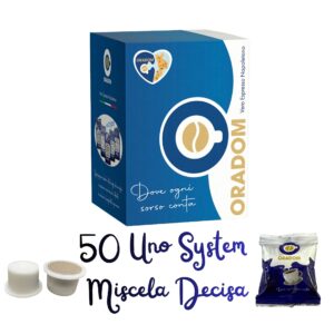 50 Capsule Oradom Compatibili UNO SYSTEM Miscela Bianca
